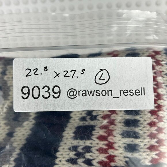 Expressions Northern Isle Cardigan‎ Knit Sweater Large Blue Red Cream Cosby 90s - Picture 6 of 6